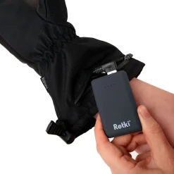 Lämmitettävät rukkaset Retki, 2x5V, 3000mAh, S/M, musta