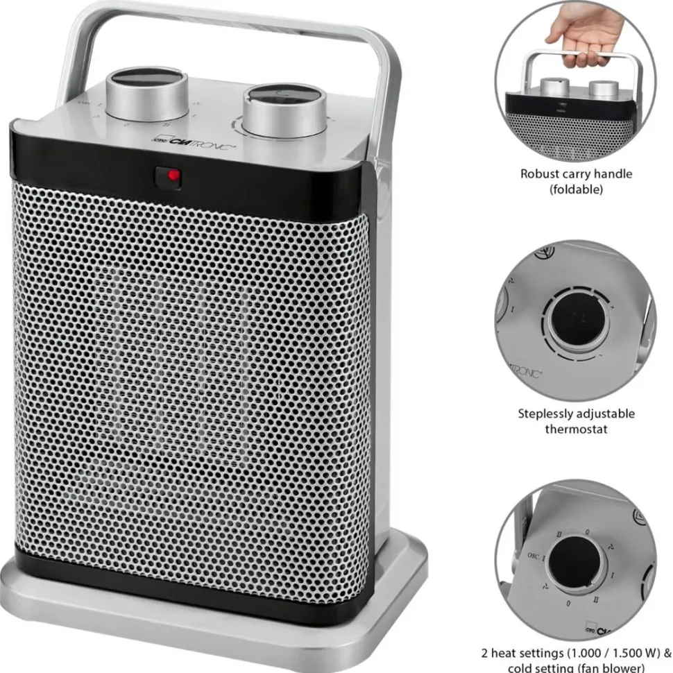Lämmitin Clatronic HL3631, 1500W, 267x191cm, hopea