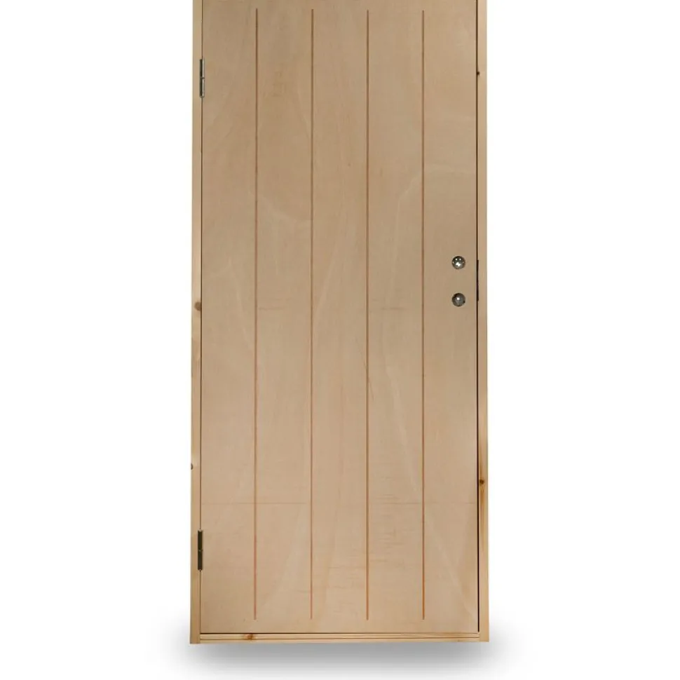 Lämpimän varaston ovi Jabo Ljusdal 90x200cm oikea, käsittelemätön urajyrsitty vaneri