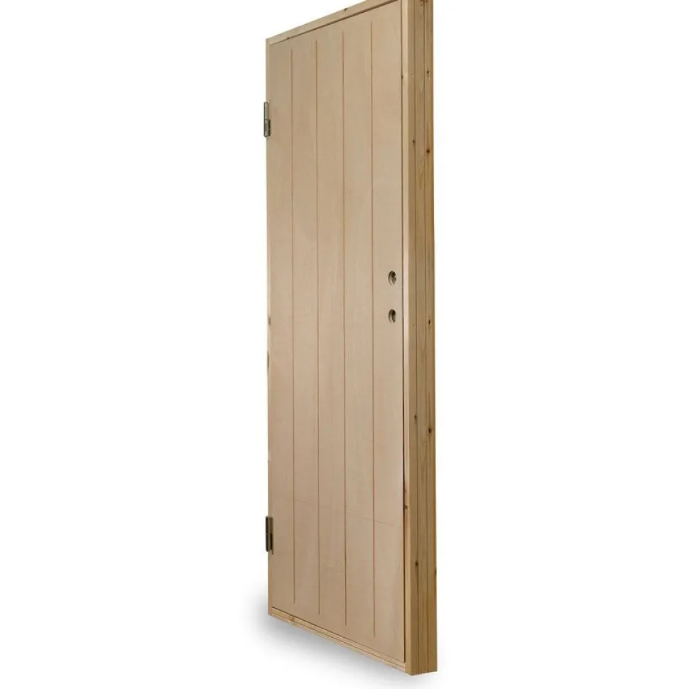 Lämpimän varaston ovi Jabo Ljusdal 90x200cm oikea, käsittelemätön urajyrsitty vaneri