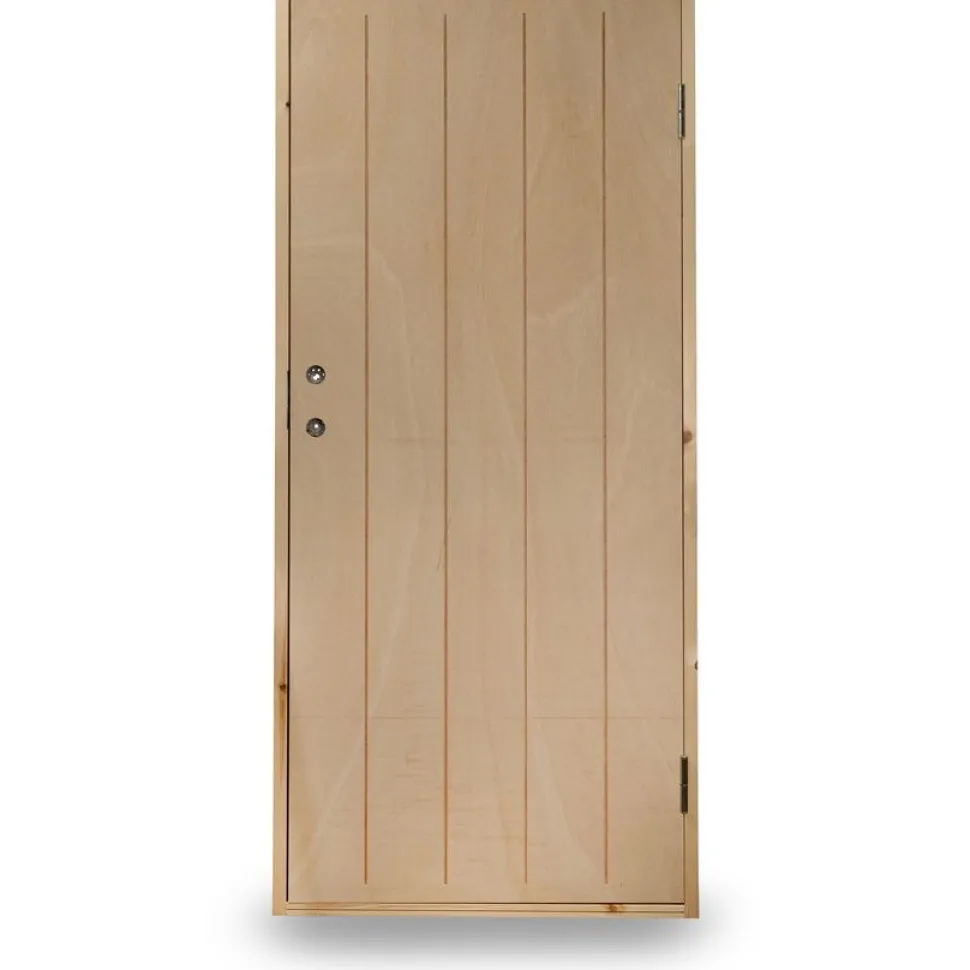 Lämpimän varaston ovi Jabo Ljusdal 90x200cm vasen, käsittelemätön urajyrsitty vaneri