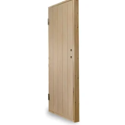Lämpimän varaston ovi Jabo Ljusdal 90x200cm vasen, käsittelemätön urajyrsitty vaneri