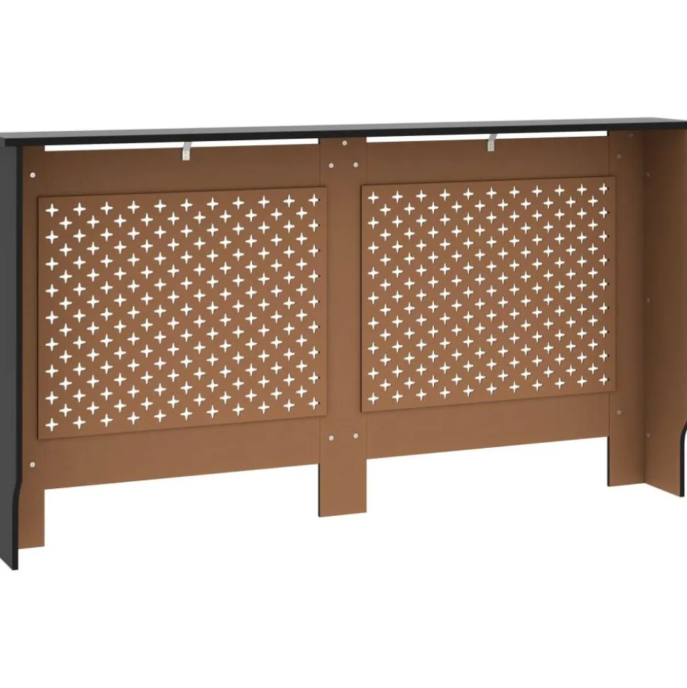 Lämpöpatterin suoja musta 152x19x81 cm mdf