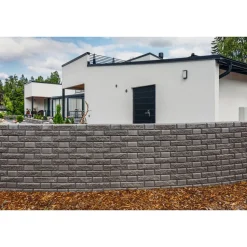 Lohkomuurikivipari Lakka 480x200x100 mm ja 80x200x100 mm musta