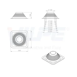 Läpivientitiiviste Vilpe Roofseal, eri kokoja