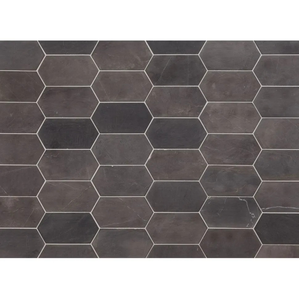 Luonnonkivilaatta Qualitystone Picket Grey Marble, 100x200mm