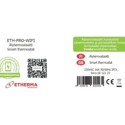 Älytermostaatti pörssisähköohjauksella Etherma ETH-BLANK-WIFI