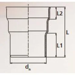 Maaviemärin jatkoyhde valurauta/PVC 200x200