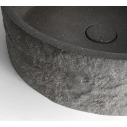 Malja-allas Interia Ispir, 40cm, pohjaventtiili, graniittimusta