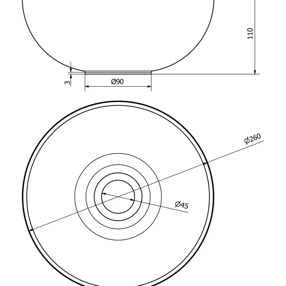 Malja-allas Interia Minor ø260 mm kivi valkoinen