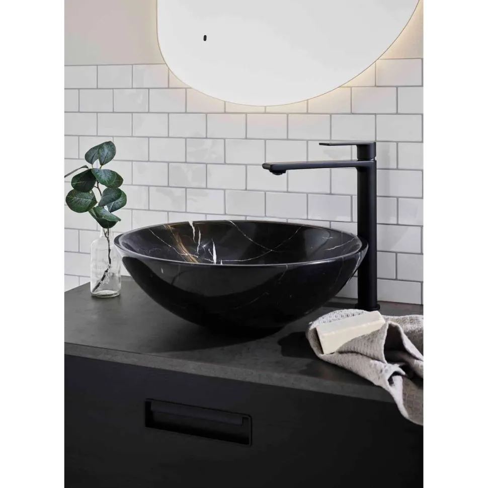 Malja-allas Noro Marble, 410 mm, musta