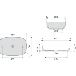 Malja-allas Savo Kaita 480x320mm komposiitti valkoinen