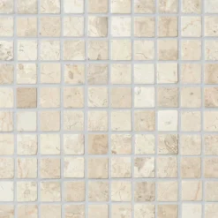 Marmorimosaiikki Qualitystone Square White, verkolla, 30 x 30 mm
