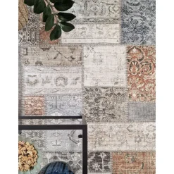 Matto Benina Patchwork ruskea monivärinen
