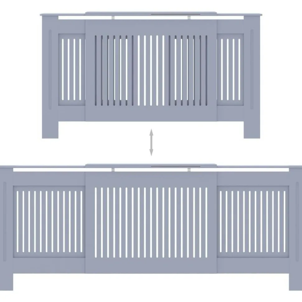 Mdf lämpöpatterin suoja harmaa 205cm