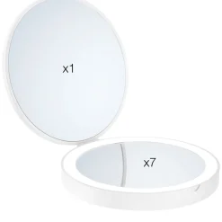 Meikki/matkapeili Smedbo Outline Ø120 mm akkukäyttöisellä valolla 7-kertainen suurennus mattavalkoinen