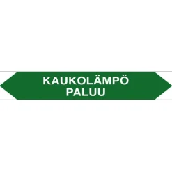 Merkintätarra/putkistotarra "Kaukolämpö paluu", 16x2.5cm, 5kpl