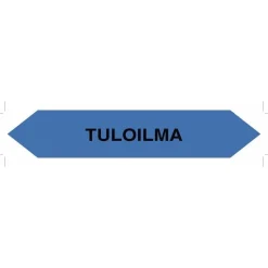 Merkintätarra/putkistotarra "Tuloilma", 16x2.5cm, 5kpl