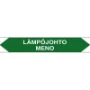 Merkintätarra/putkistotarra "Lämpöjohto meno", 16x2.5cm, 5kpl