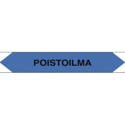 Merkintätarra/putkistotarra "Poistoilma", 16x2.5cm, 5kpl