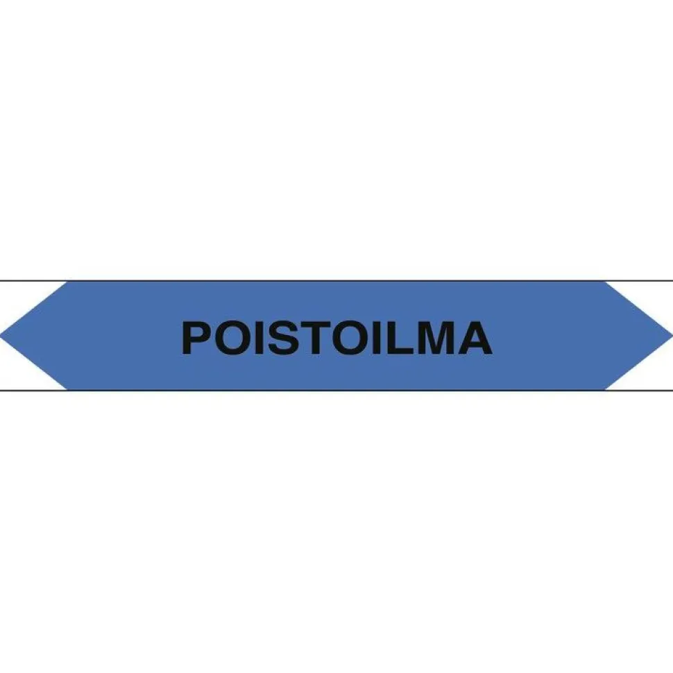 Merkintätarra/putkistotarra "Poistoilma", 16x2.5cm, 5kpl