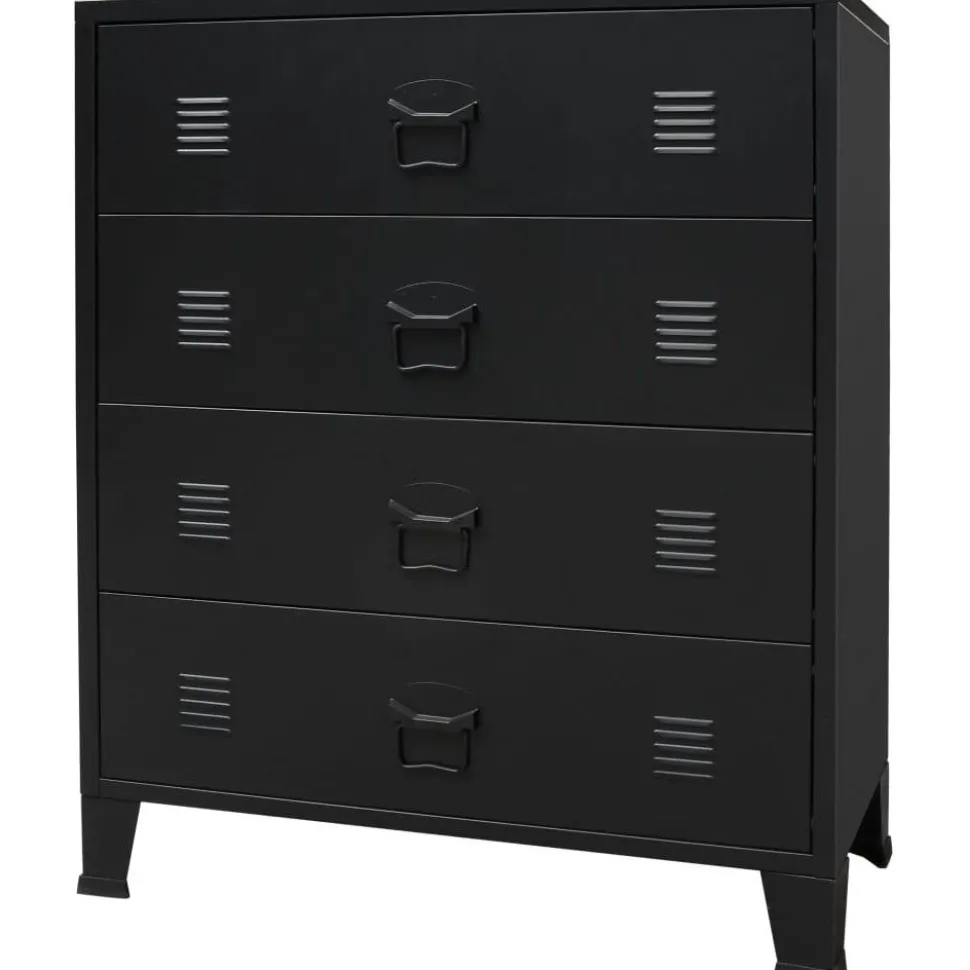 Metallinen lipasto teollinen tyyli 78x40x93 cm musta