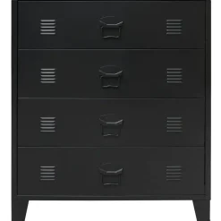 Metallinen lipasto teollinen tyyli 78x40x93 cm musta