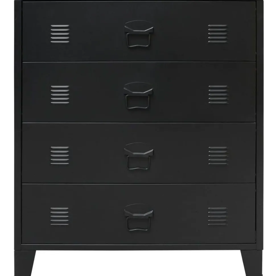 Metallinen lipasto teollinen tyyli 78x40x93 cm musta