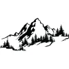 Metallinen seinäkoriste Linento Mountain 3, musta