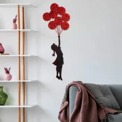 Metallinen seinäkoriste Linento Banksy 11-1, punainen/musta