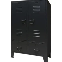Metallinen vaatekaappi teollinen tyyli 67cm musta