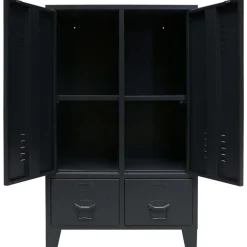 Metallinen vaatekaappi teollinen tyyli 67cm musta