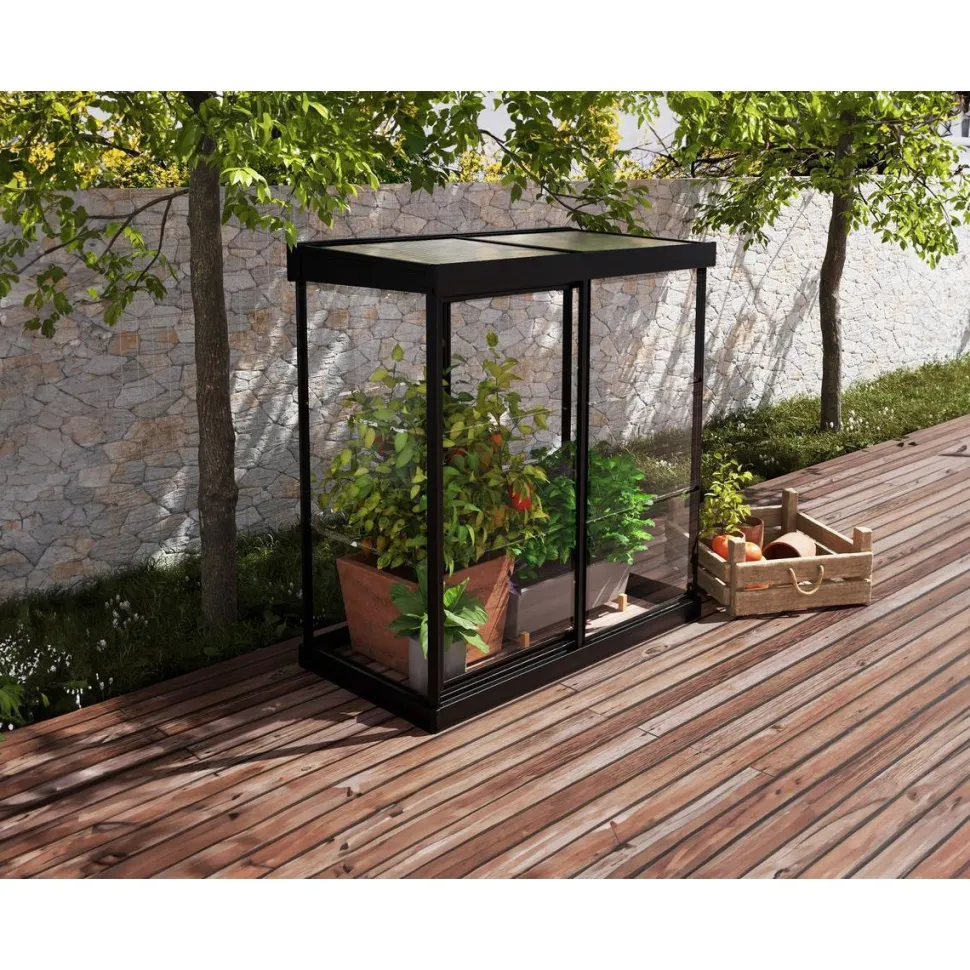 Minikasvihuone Palram-Canopia IVY, 0.8m², polykarbonaatti, musta