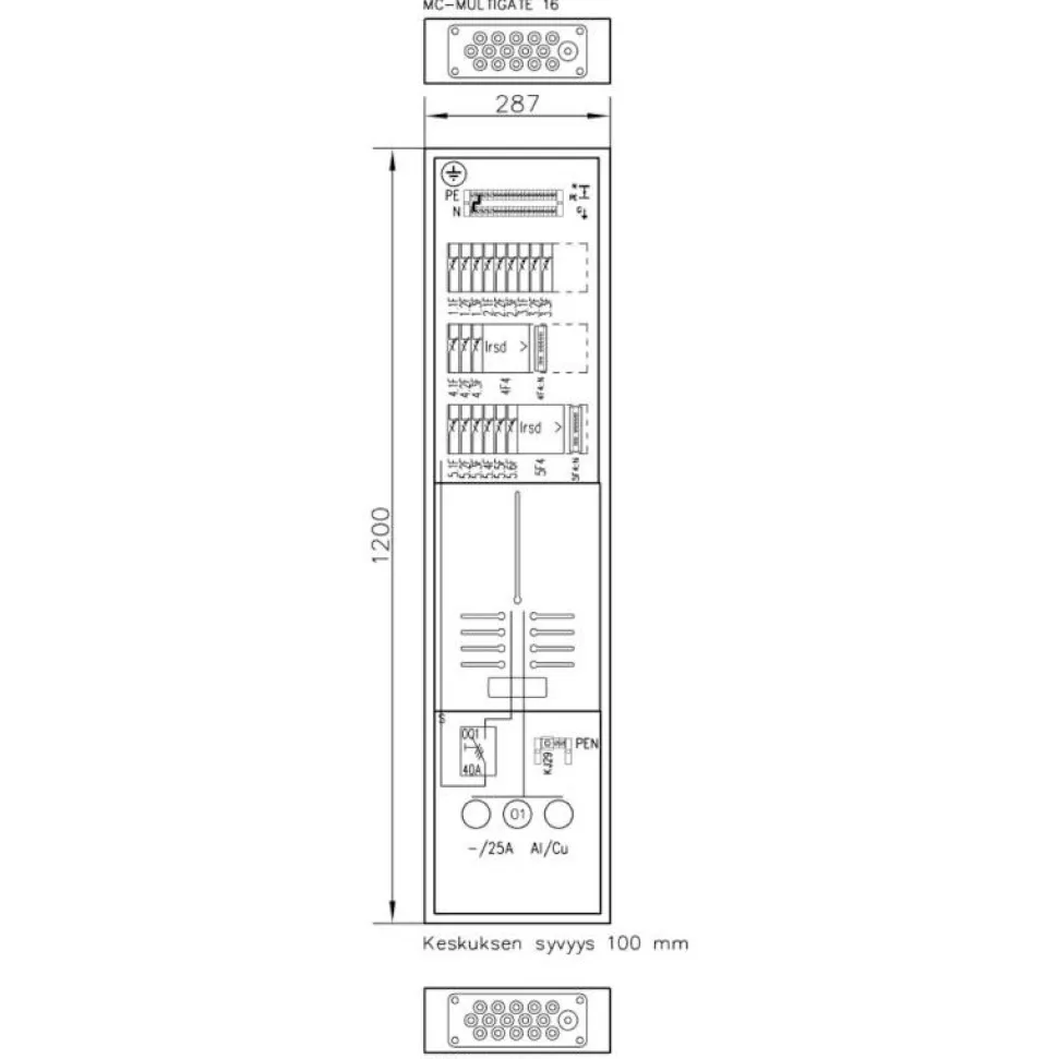 Mittauskeskus uppo/pinta FE UTU Boxer-siro 3418P25 25A IP30 FE