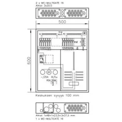 Mittauskeskus uppo/pinta FE UTU Boxer 3412P25 V 25A IP30 FE