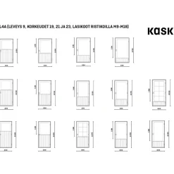 Mökkiovi Kaskipuu ML4A M12 mittatilausovi ilman ristikkoa