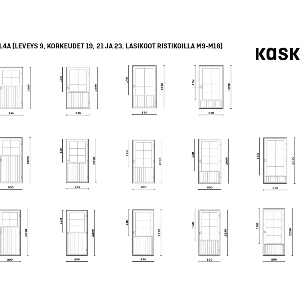 Mökkiovi Kaskipuu ML4A M14 mittatilausovi