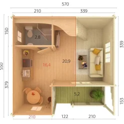 Mökki Palmako Emily 40,1+5,2 m²