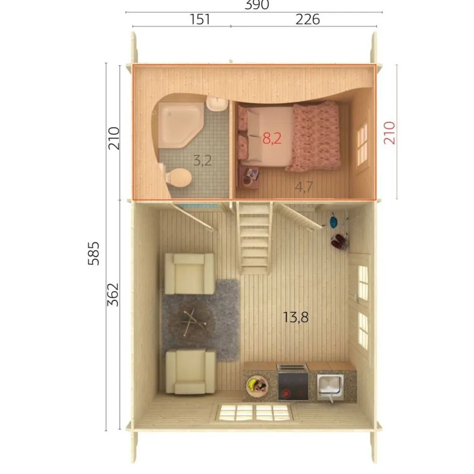 Mökki Palmako Sandra 29,9 m²