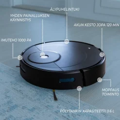 Moppaava robotti-Imuri Lykke Pro 2000 V2 musta