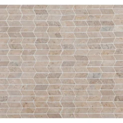Mosaiikkilaatta Qualitystone Shevron Mini White, 25x60mm