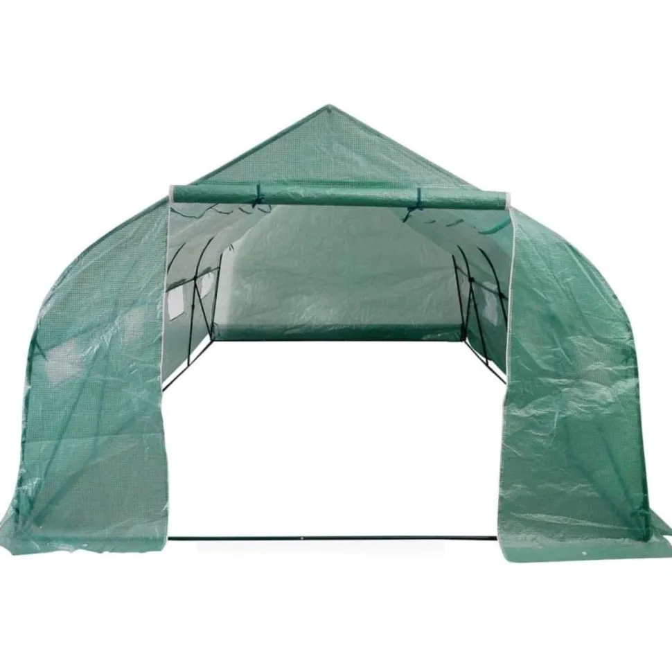 Muovikatteinen kasvihuone teräsrungolla, 18m²