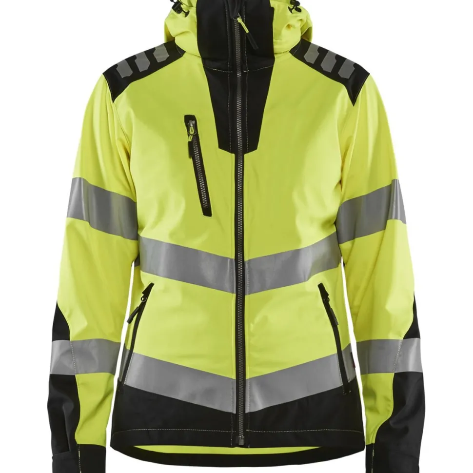 Naisten softshell-takki Blåkläder 4791 Highvis huomiokeltainen/musta