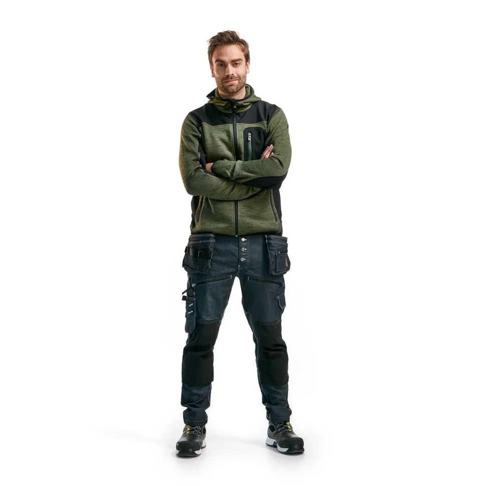Neulottu softshelltakki Blåkläder 4930 army green/musta