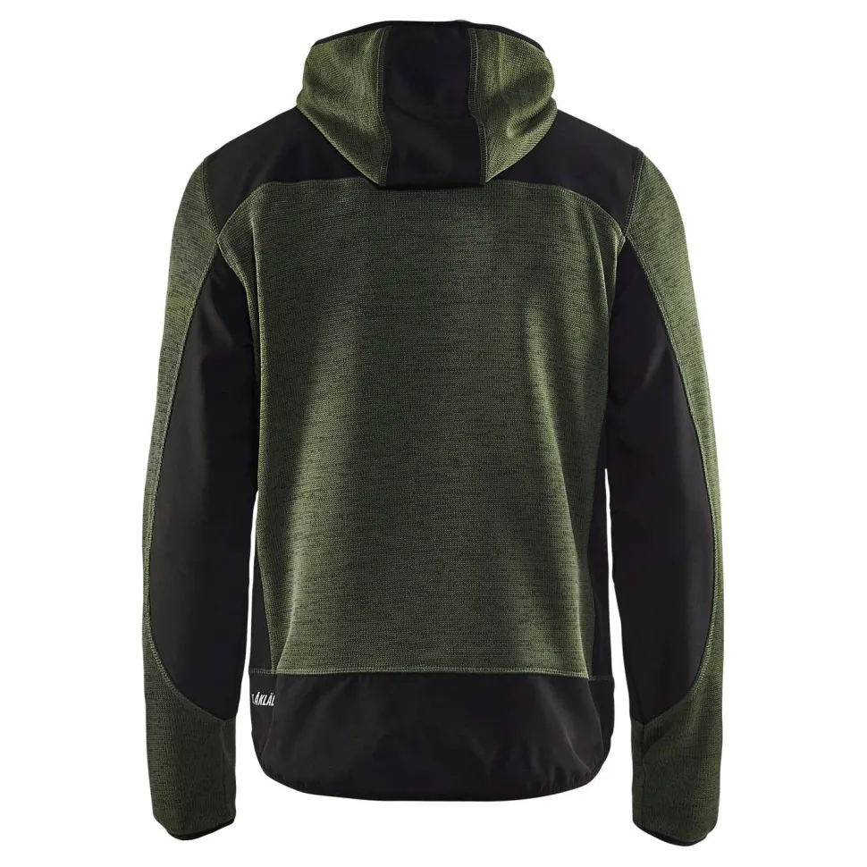 Neulottu softshelltakki Blåkläder 4930 army green/musta