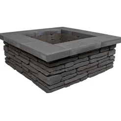 Nuotiopaikka Lakka Loimu + kansi, 1200x1200x420mm, musta