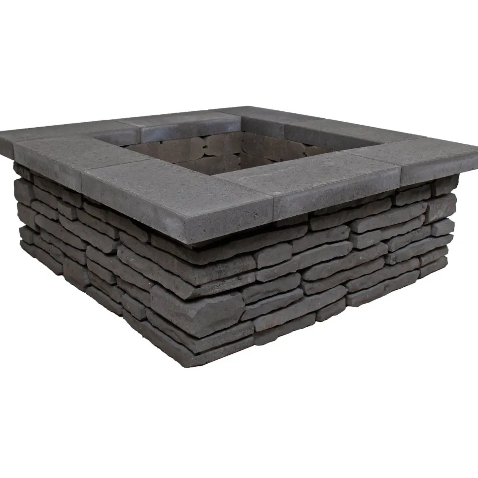 Nuotiopaikka Lakka Loimu + kansi, 1200x1200x420mm, musta