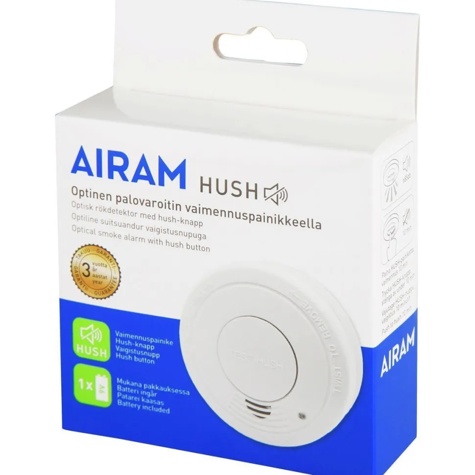Optinen palovaroitin Airam HUSH, 9V