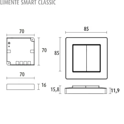 2-osainen säädin- ja himmenninsetti Limente Smart 532 Classic max. 96W 24V valkoinen
