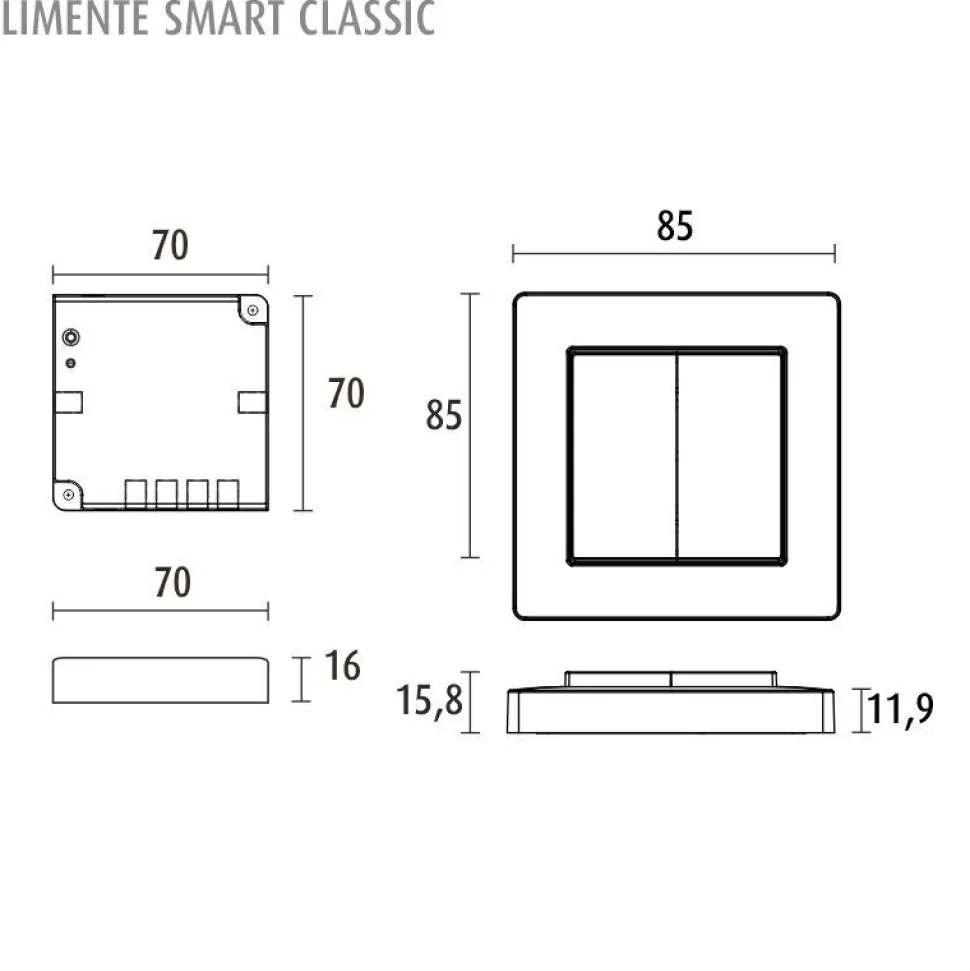 2-osainen säädin- ja himmenninsetti Limente Smart 532 Classic max. 96W 24V valkoinen